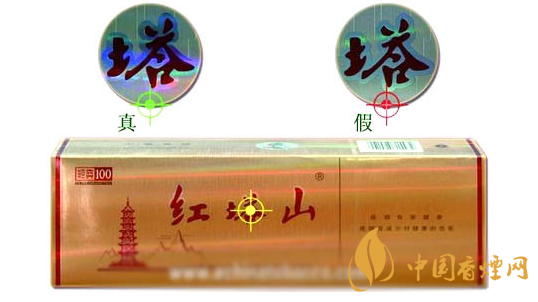 紅塔山硬經(jīng)典100真假香煙對比圖