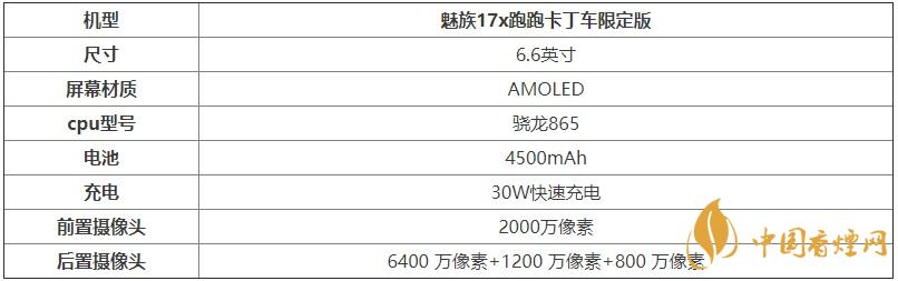 魅族17x跑跑卡丁車限定版參數(shù)配置-參數(shù)配置詳情