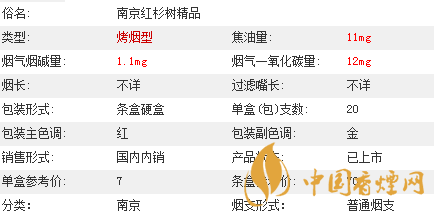 南京紫樹香煙價格表及參數(shù)介紹2020