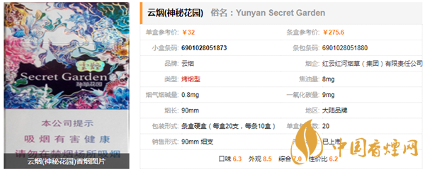 云煙神秘花園多少錢(qián)一包 云煙神秘花園好抽嗎